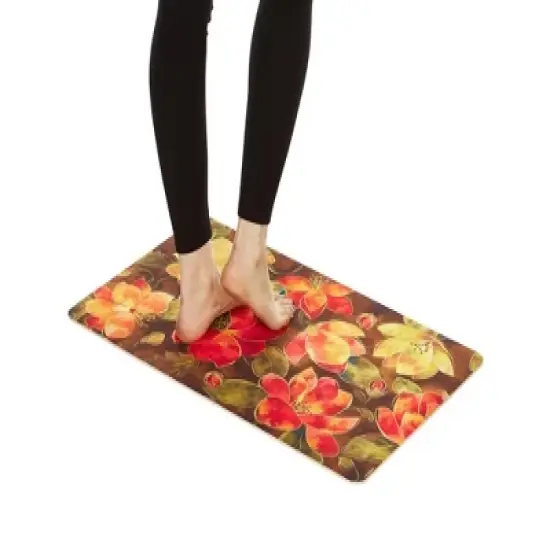 J&V TEXTILES 18" X 30" Cushioned Kitchen Floor Standing Mat (Spring Blooms) image {1}