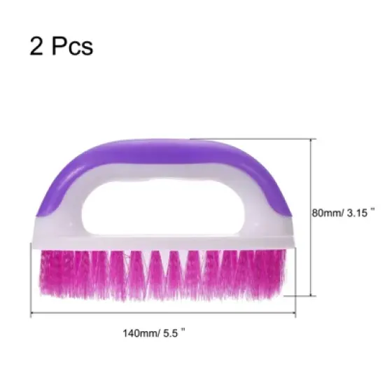 Unique Bargains Plastic Shoe Carpet Floor Cleaning D Handle Laundry Scrub Brushes 2 Pcs image {1}