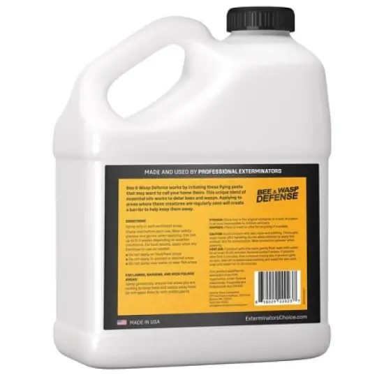 Exterminators Choice Bee and Wasp Defense, 1 Gallon Spray, Natural Bee Deterrent for Patio, Indoor and Outdoor Use, Safe for Kids and Pets image {1}