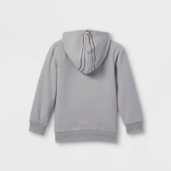 Toddler Boys' Baby Yoda Mando Knapsack Fleece Hoodie - Gray image {1}