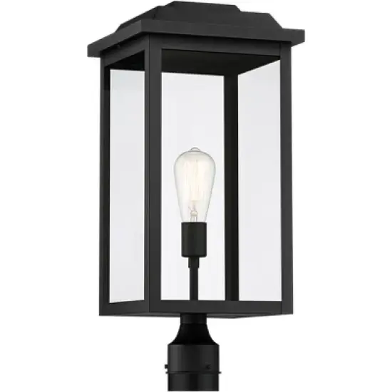 John Timberland Eastcrest Modern Outdoor Post Light Textured Black 22 1/2" Clear Glass Panels for Exterior Barn Deck House Porch Yard Patio Outside image {2}