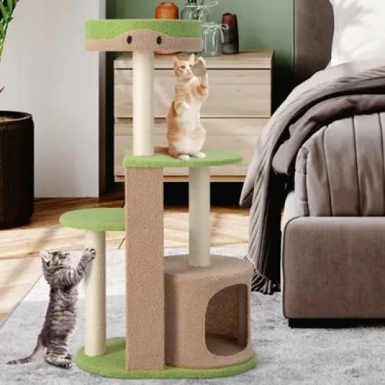 Costway 5-Tier Cat Tree Tower 44'' Cat Climbing Stand Perch with Sisal Scratching Posts image {2}