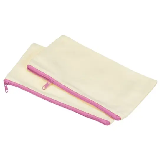 Unique Bargains Canvas Makeup Pencil Organizing Zip Pouches 4 Pcs image {4}