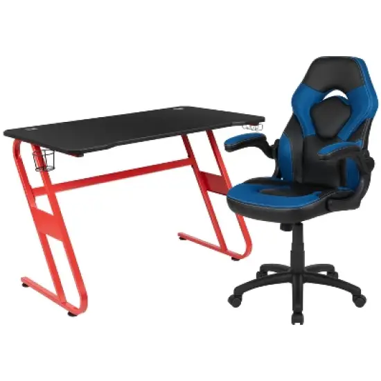 Flash Furniture Gaming Desk and Racing Chair Set with Cup Holder and Headphone Hook image {12}