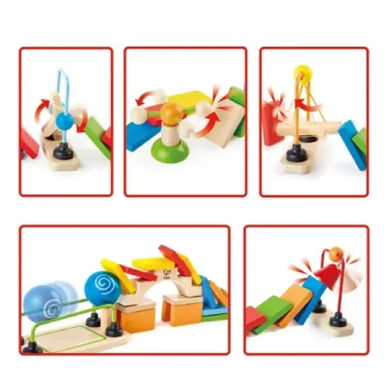 Hape Wooden Toddler Domino Ball Set, 107 Colorful Pieces image {3}