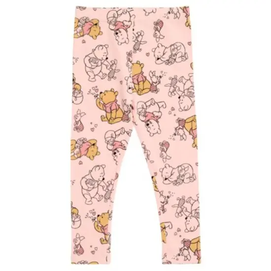 Disney Winnie the Pooh Piglet Infant Baby Girls Pullover Peplum Fleece Hoodie and Leggings Outfit Set Pale Yellow / Pink 12 Months image {2}