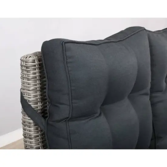 Monaco 3pc Set with 2 Seat Reclining Bench & 2 Ottomans - Gray - Alaterre Furniture image {10}