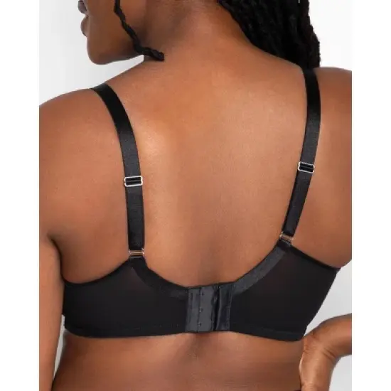Curvy Couture Womens Sheer Mesh Full Coverage Unlined Underwire Bra image {3}