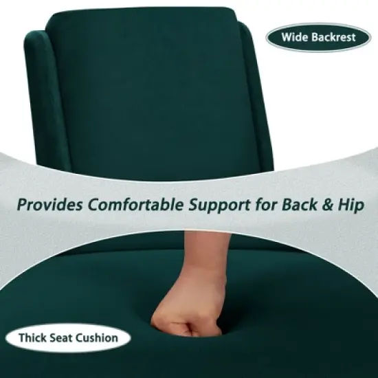 Costway 2PCS Velvet Accent Chair Single Sofa Chair Leisure Chair with Wood Frame image {3}