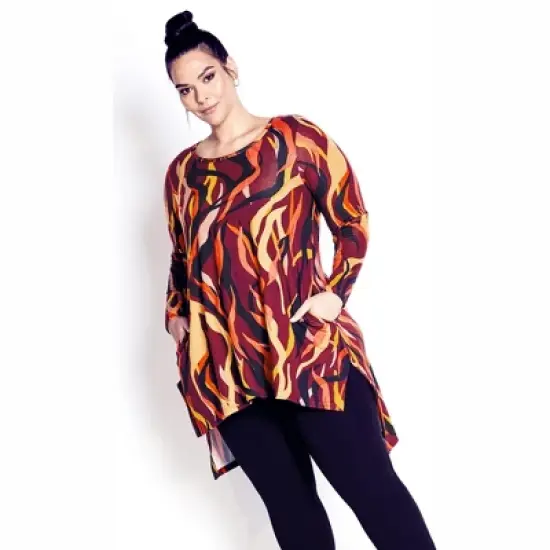 Women's Plus Size Ava Hacci Tunic - sangria zebra | ZIM & ZOE image {3}
