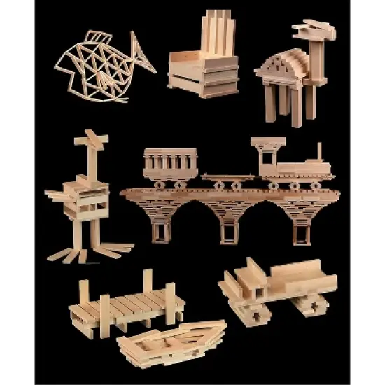 MindWare Keva Maple 1000 Planks In Wood Roller Bin - Building Toys image {2}