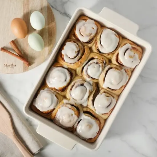 Martha Stewart Broadbrook Ceramic Bakeware, 13x9 Inch Rectangular Baking Dish with Handles image {5}