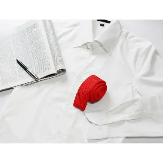 Allegra K Men's Knit Self-Tied Solid Color Skinny Square Tipping Ties image {4}