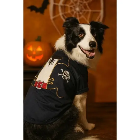 Parisian Pet 'Captain Spawrrow' Halloween Costume for Dogs & Cats &ndash; Fun Pirate Dog Costume, Pet Halloween Outfit, Red and Navy image {3}
