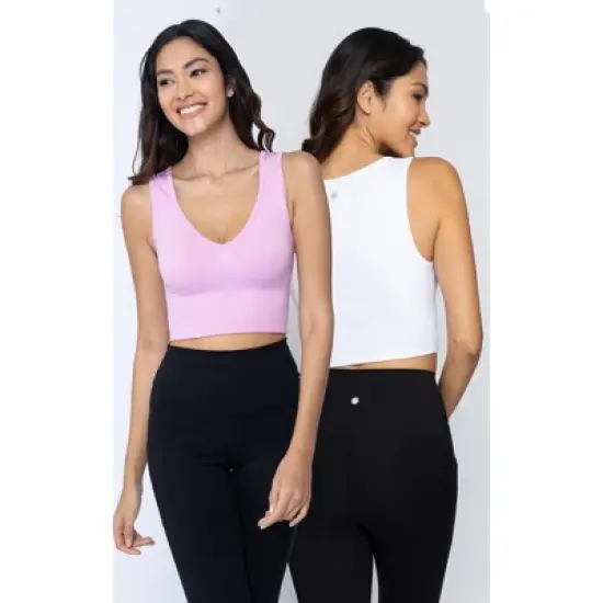 Yogalicious 2 Pack Seamless V-Neck Sports Bra image {10}
