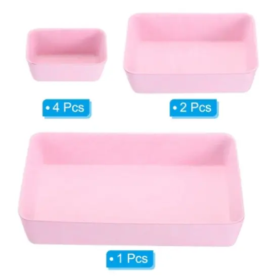 Unique Bargains Felt Desk Organizer Drawers Tray for Cosmetic Makeup Office Supplies 7 in 7 Pcs in 1 Set image {2}