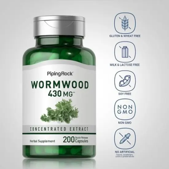 Piping Rock Wormwood 430 mg | 200 Capsules image {2}