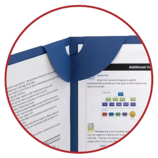 Smead Lockit Two-Pocket Folder Textured Paper 11 x 8 1/2 DK Blue 25/BX 87982 image {2}