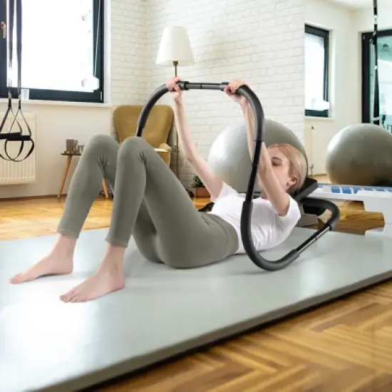 Costway Portable AB Trainer Fitness Crunch Workout Exerciser w/Headrest Home Office Gym Black/White image {1}