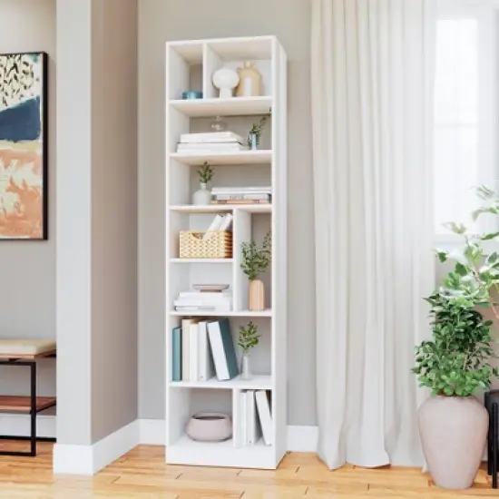 70.87" Valenca 10 Shelf Bookcase White - Manhattan Comfort image {1}