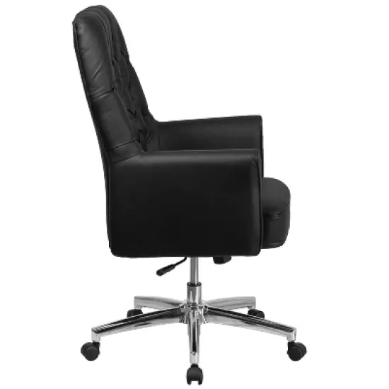 Merrick Lane Office Chair Ergonomic Executive Tufted Mid-Back With Padded Arms 360&deg; Swivel And Adjustable Height image {2}