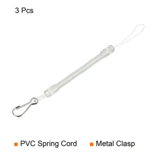 Unique Bargains Plastic Detachable Spiral Spring Coil Strap Clasp Lanyards image {2}