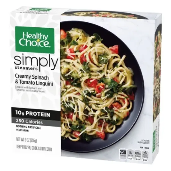 Healthy Choice Simply Steamers Frozen Creamy Spinach and Tomato Linguini - 9oz image {1}