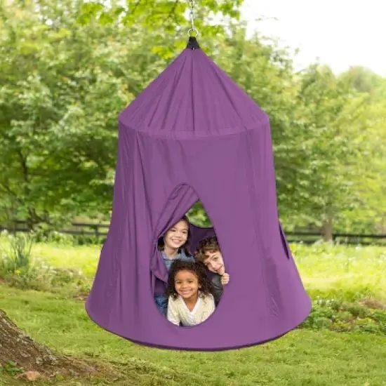 HearthSong HugglePod HangOut Nylon Hanging Tent and Family HangOut Steel Stand Set image {9}