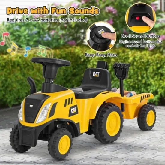 Costway Kids Ride on Tractor Licensed Caterpillar Foot to Floor Sliding Car with Shovel image {5}