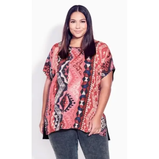 Women's Plus Size Mixed Media Top  - Bandana | AVENUE image {6}