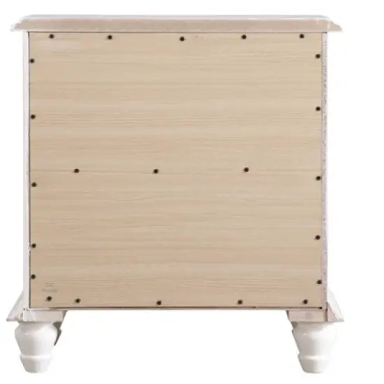 Passion Furniture Summit 5-Drawer White Nightstand (27 in. H x 16 in. W x 24 in. D) image {3}