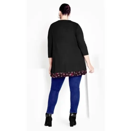 Women's Plus Size Ally Border Tunic - rose | AVENUE image {2}