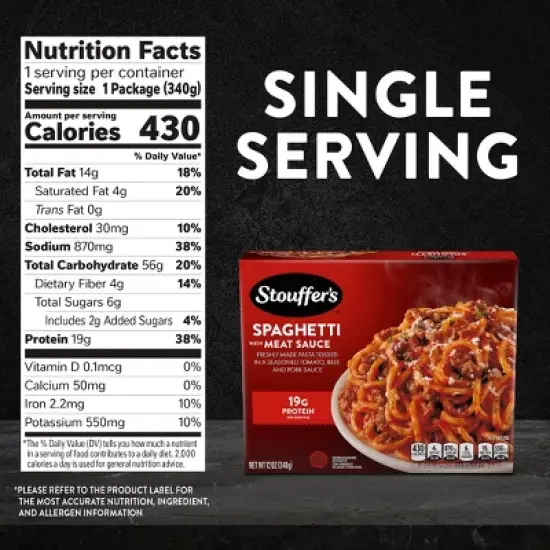 Stouffer's Spaghetti With Meat Sauce Frozen Dinner - 12oz image {6}