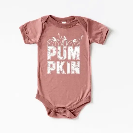 The Juniper Shop Pumpkin Distressed Baby Bodysuit image {3}