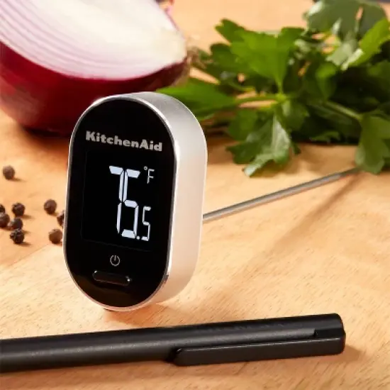 KitchenAid Pivoting Display Digital Instant-Read Kitchen Thermometer: Meat & Food Thermometer, Black, -4 to 482&deg;F Range image {1}