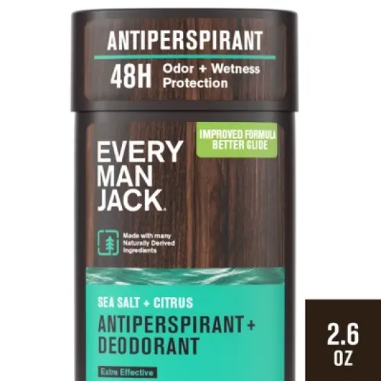Every Man Jack Men's Solid Antiperspirant & Deodorant Sea Salt - 2.6oz image {10}