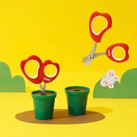 ZEZE Tulip Pet Grooming Scissors-Red image {9}