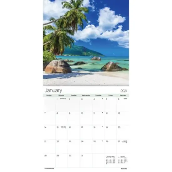 Trends International Inc. 2023-24 Wall Calendar 12"x12" Beaches image {1}