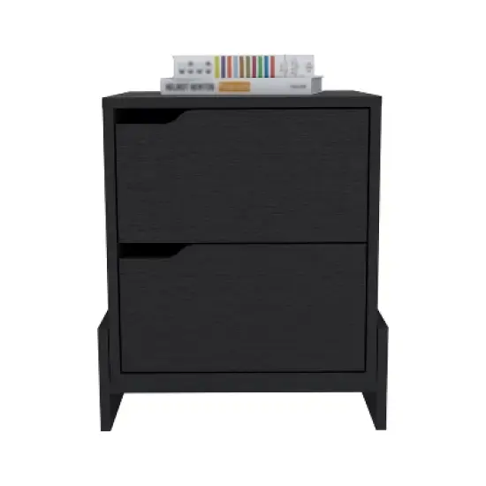 Grungis Modern Nightstands with Sturdy Base,Night Stand Bedside Table with 2 Drawers,Space-Saving Side Table for Bedroom,Living Room image {3}
