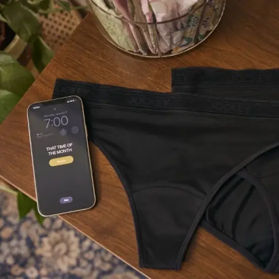 Jockey Generation&trade; Women's 2pk Worry Proof Light Absorbency Period Panty Thong image {5}