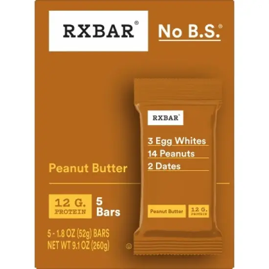 RXBAR Peanut Butter Protein Bars - 5ct/9.1oz image {8}