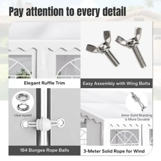 Captiva Designs Heavy-Duty Outdoor Party Tents with Removable Sidewalls - Ideal for Events and Gatherings image {12}