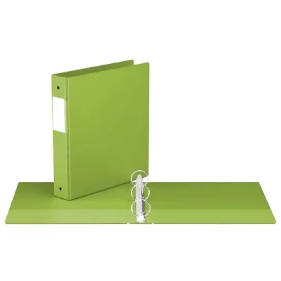 Davis Group 6pk 1.5" Premium Economy Round Ring Binders Lime Green: Hard Cover, 275 Sheet Capacity, 2 Pockets, Polypropylene image {1}