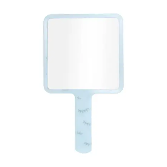 Unique Bargains Eyelash Pattern Square Handheld Mirrors 1 Pc Translucent Blue image {3}