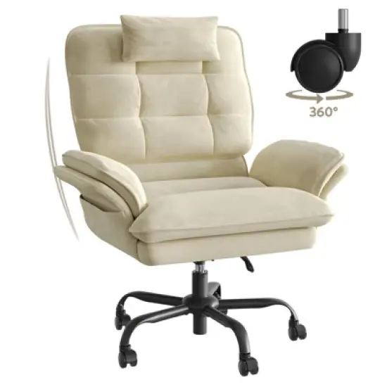 Bestier Big and Tall Executive Office Chair with Flip-Up Arms, Adjustable Height, Reclining Office Chair with Headrest & Side Pockets image {9}