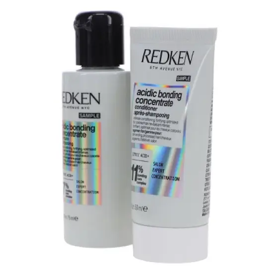 Redken Acidic Bonding Concentrate Shampoo 2.53 oz & Acidic Bonding Concentrate Conditioner 1.7 oz Combo Pack image {1}