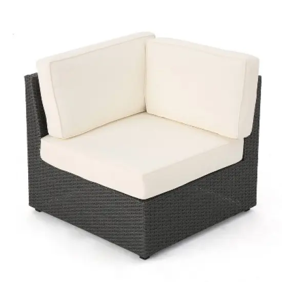 Santa Cruz 8pc Wicker Sectional Gray - Christopher Knight Home image {8}