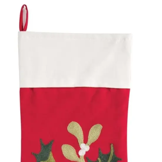 C&F Home 20" Holly Branch Hanging Large Christmas Stocking image {1}