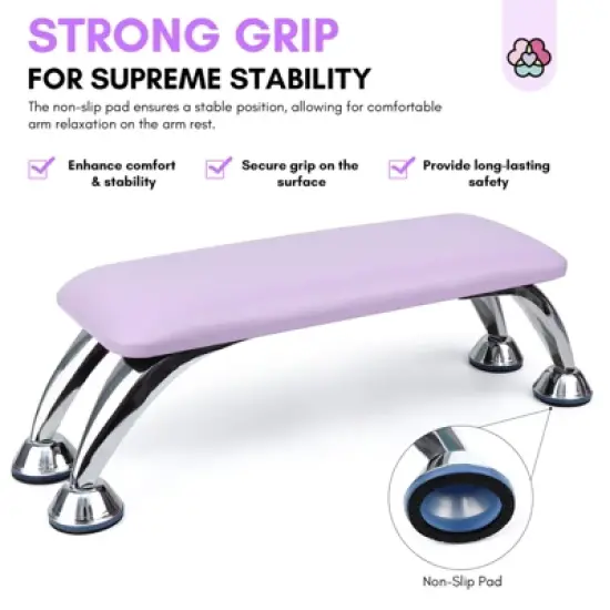 SAVILAND Pro Ergonomic Nail Armrest - Purple Vegan Leather Cushion Pillow for Manicure Tech Station. image {4}