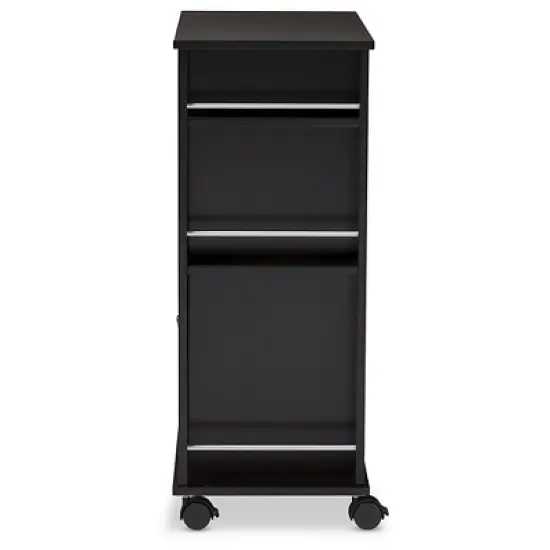Ontario Modern & Contemporary Dark Brown Wood Modern Dry Bar & Wine Cabinet - Baxton Studio image {3}